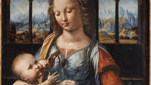 Da Vincis "Madonna mit der Nelke" (1475), Alte Pinakothek, München