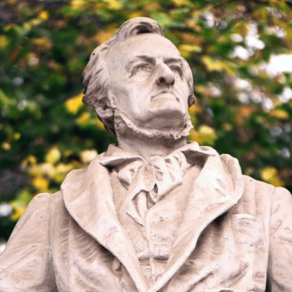 Statue des deutschen Komponisten, Dramatikers und Regisseurs Richard Wagner im Tiergarten in Berlin.