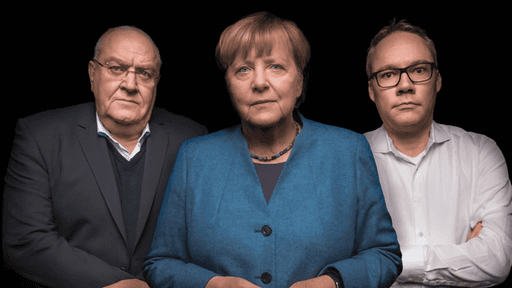 Foto-Collage mit der ehemalige Bundeskanzlerin Angela Merkel, ARD-Terrorismusexperte Holger Schmidt und dem ehemalige Bundesrichter Prof. Dr. Thomas Fischer.
