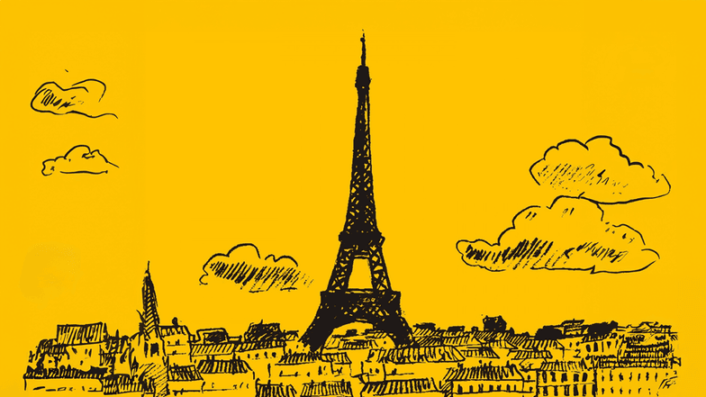 Ein stilisierter Blick auf das Stadtbild von Paris.