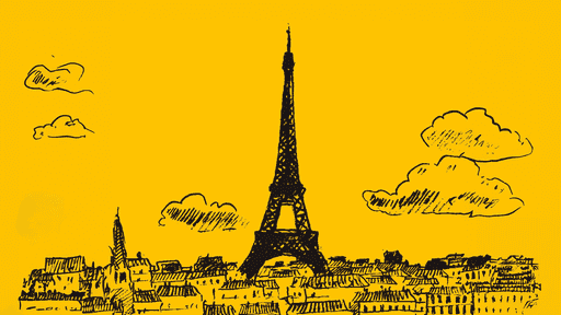 Ein stilisierter Blick auf das Stadtbild von Paris.